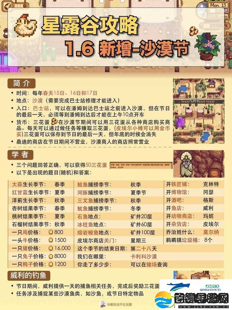 星露谷物物语沙漠节庆典指南