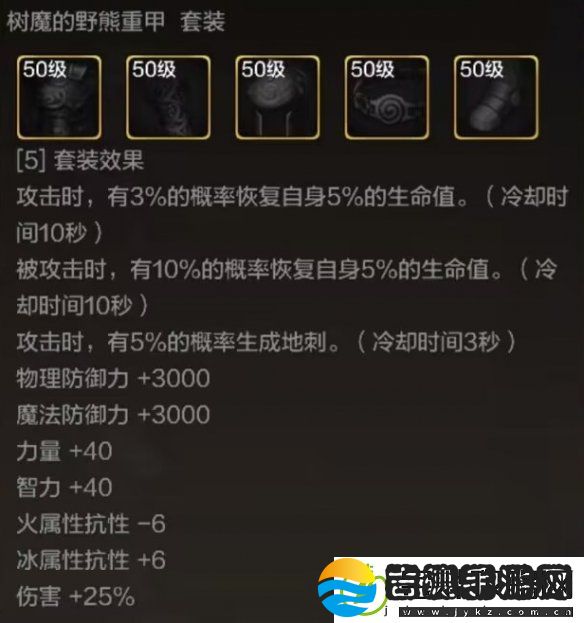地下城与勇士起源树魔的野熊套装效果