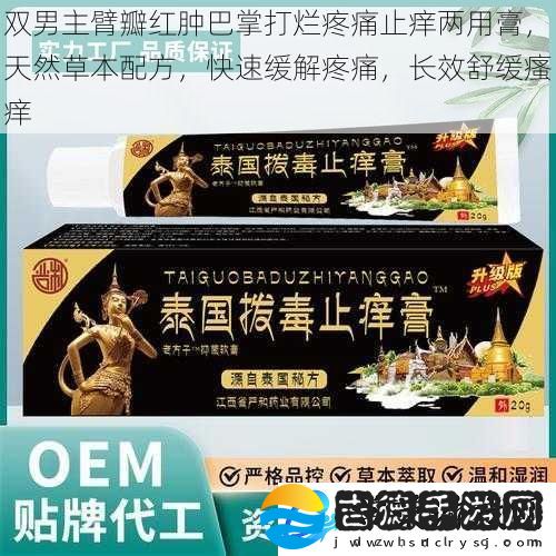 双男主臂瓣红肿巴掌打烂疼痛止痒两用膏