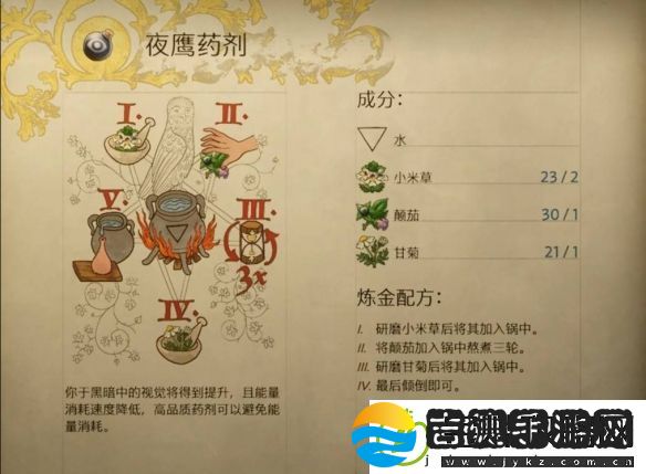 天国拯救2夜鹰药剂怎么制作夜鹰药剂炼金配方一览