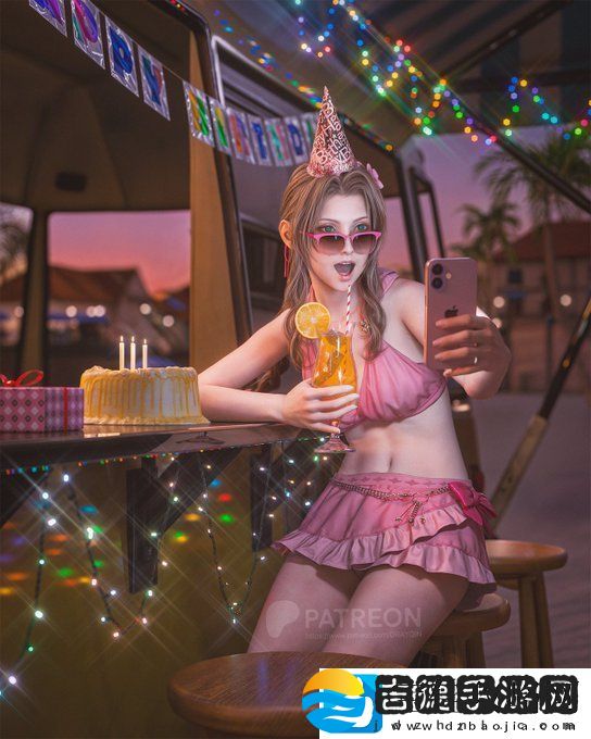 粉色泳衣太诱人！博主自制最终幻想7爱丽丝生日贺图