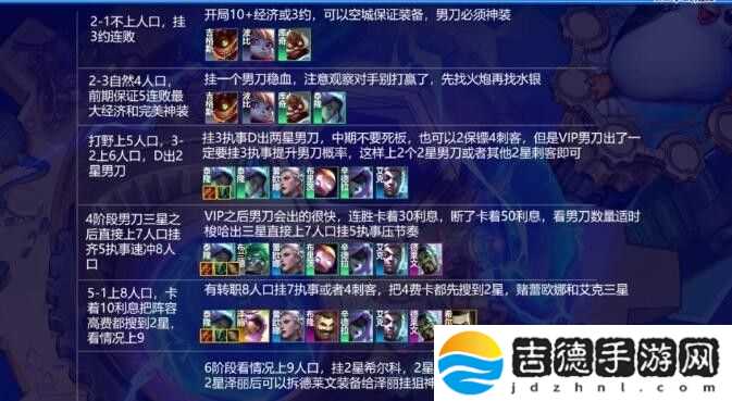 云顶之弈s6.5VIP男刀阵容搭配攻略