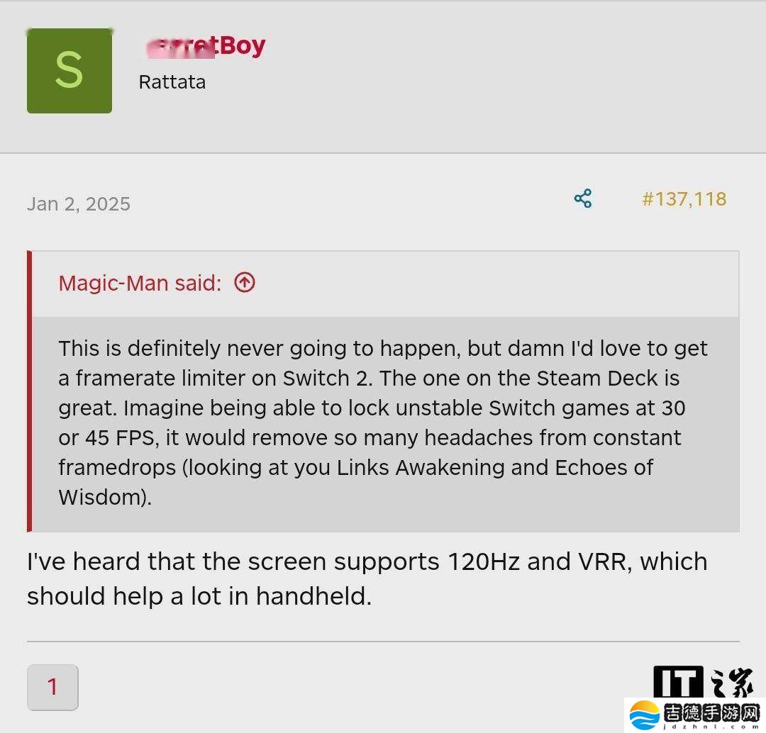 任天堂Switch 2或将配备120Hz+VRR LCD屏，游戏体验再升级？