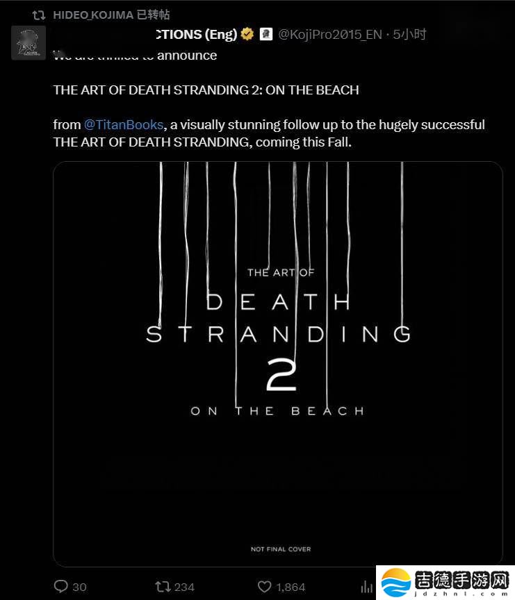 《死亡搁浅2》日语配音收官，艺术设定集秋季来袭！