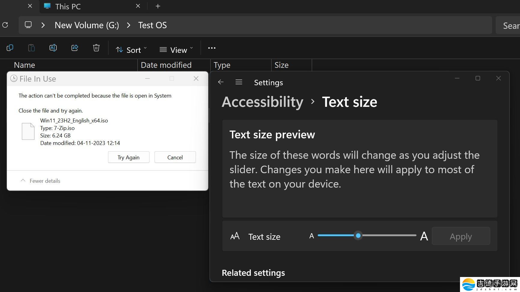 微软 Win11 23H2 预览版新特性：提升文件管理器文本缩放体验
