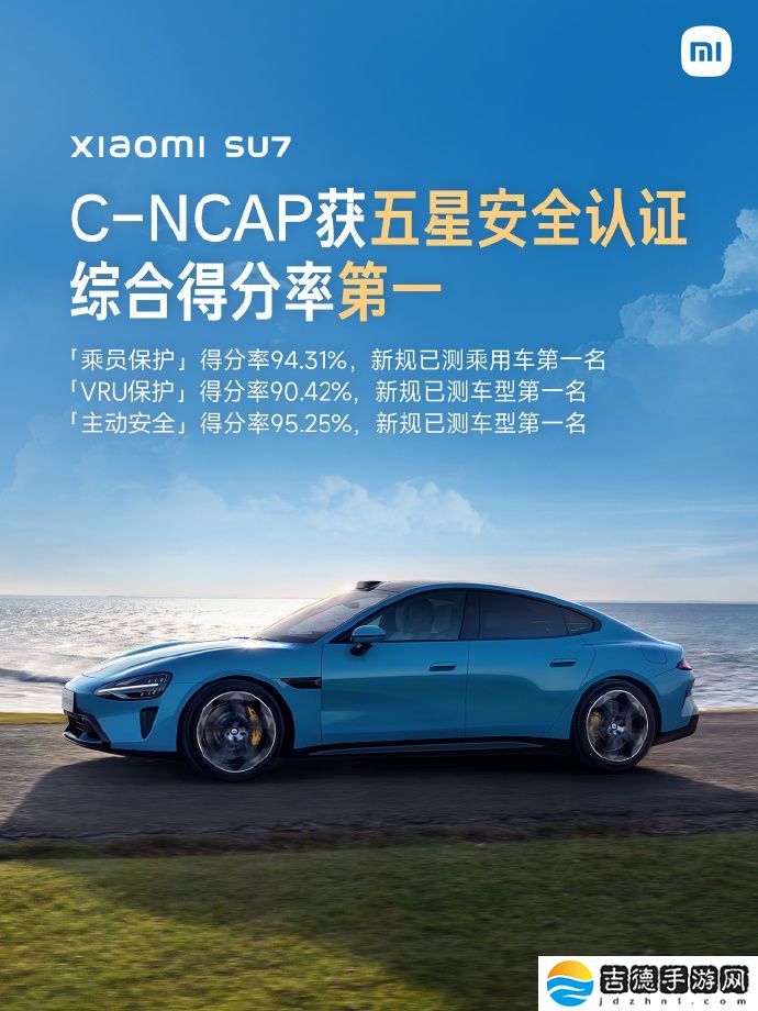 中汽测评发布小米 SU7 Max 汽车 C-NCAP 测试成绩：综合得分率 93.5% 拿下五星