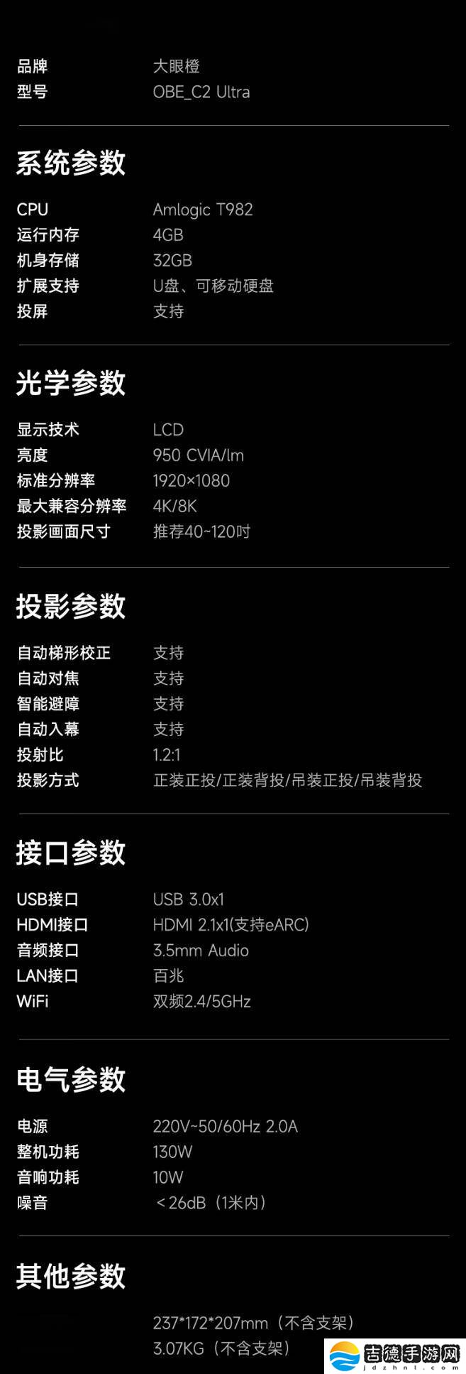 大眼橙C2 Ultra投影仪亮相：950CVIA高亮，国补特惠仅1529元起