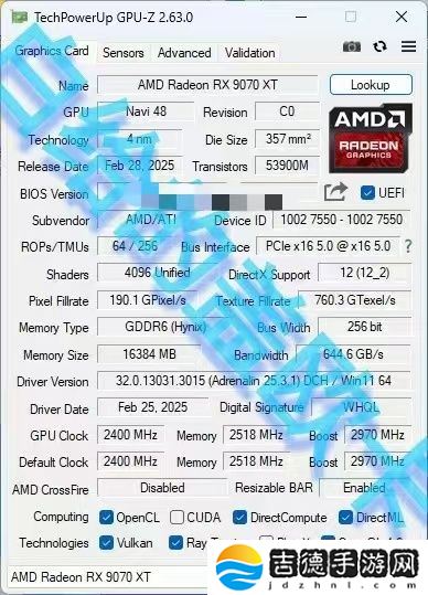 AMD RX 9070 XT 显卡“参考设计”细节曝光:核心导热采用石墨烯