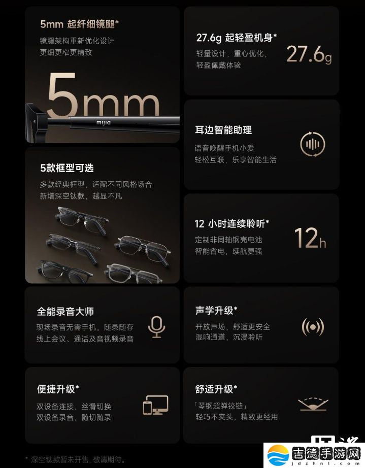 小米 MIJIA 智能音频眼镜 2 众筹售罄，深空钛 4 月中下旬开售