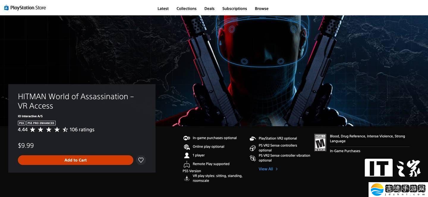 《HITMAN:杀手世界》VR扩展包上线PS VR 2,仅需9.99美元体验全新杀戮之旅!