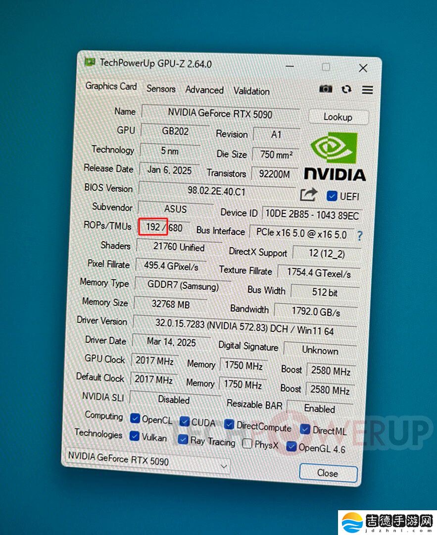 人类的悲喜并不相通：华硕 RTX 5090 夜神显卡爆出 192 个 ROPs“超规格”型号，看齐 RTX PRO 6000